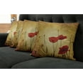thumbnail image 2 of Ambesonne Vintage Throw Pillow Cover 4 Pack, Poppy Flowers Bohemian, 18", Pale Brown Vermilion, 2 of 6
