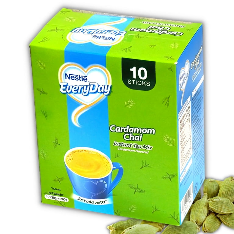 Nestle Everyday Instant Cardamom Chai, Indian Spiced Tea, 10