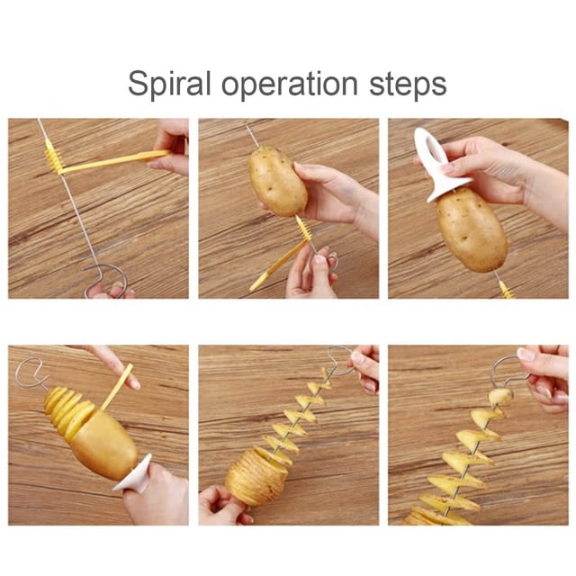 Coupeuse de Râpe de Pomme de Terre Torsadée, Rotation Manuelle Trancheuse de Pomme de Terre Spirale Râpe de Pomme de Terre Manuelle Rotation Râpe de Pomme de Terre Technologie de Pointe