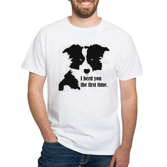 CafePress - Border Collie Herd You Men's Classic T Shirts - Men's White Classic Cotton T-Shirts