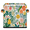 Multicolor 2, variant on CURLYOOT Red Floral Summer Spring 11 x 11 Inch Cube Storage Bin, Fabric Storage Cube Foldable Basket with Leather Handles, Organizer Basket for Closet Shelves