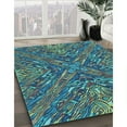 thumbnail image 3 of Ahgly Company Machine Washable Indoor Square Transitional Charcoal Blue Area Rugs, 3' Square, 3 of 7
