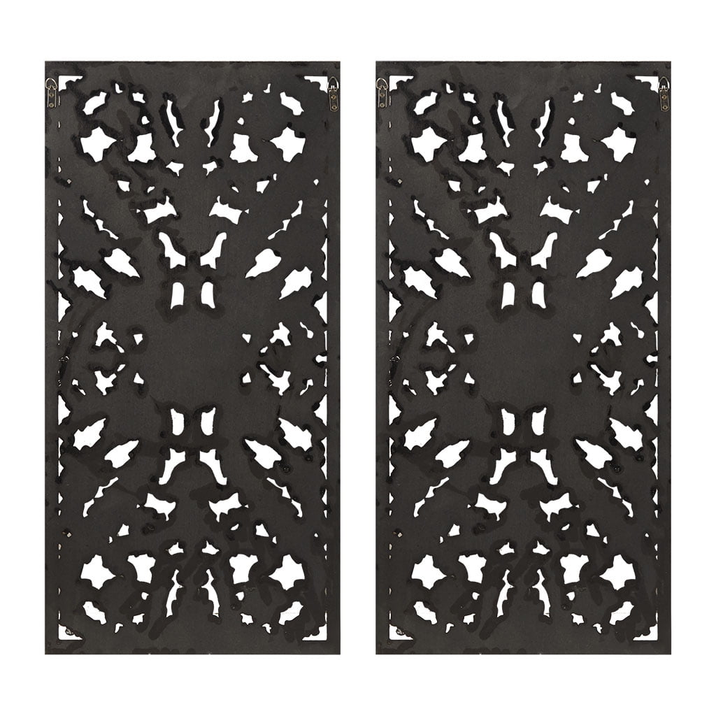MAYEERTY Carved Wood 2-Piece Wall Decor Set