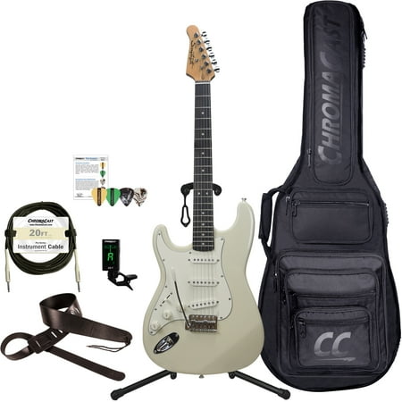 Sawtooth Classic ES 60 Alder Body Left-Handed Electric Guitar with Gig Bag and Accessories, Ash White