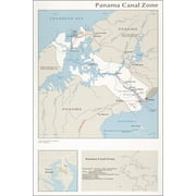 24"x36" Gallery Poster, cia map of Panama Canal Zone 1976