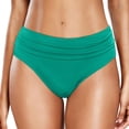 thumbnail image 1 of 2026 Women's Plus Size Swim Bottoms, High Waist Bikini Briefs, Ruched Beach Shorts, Full Coverage Swimsuit, 1 of 5