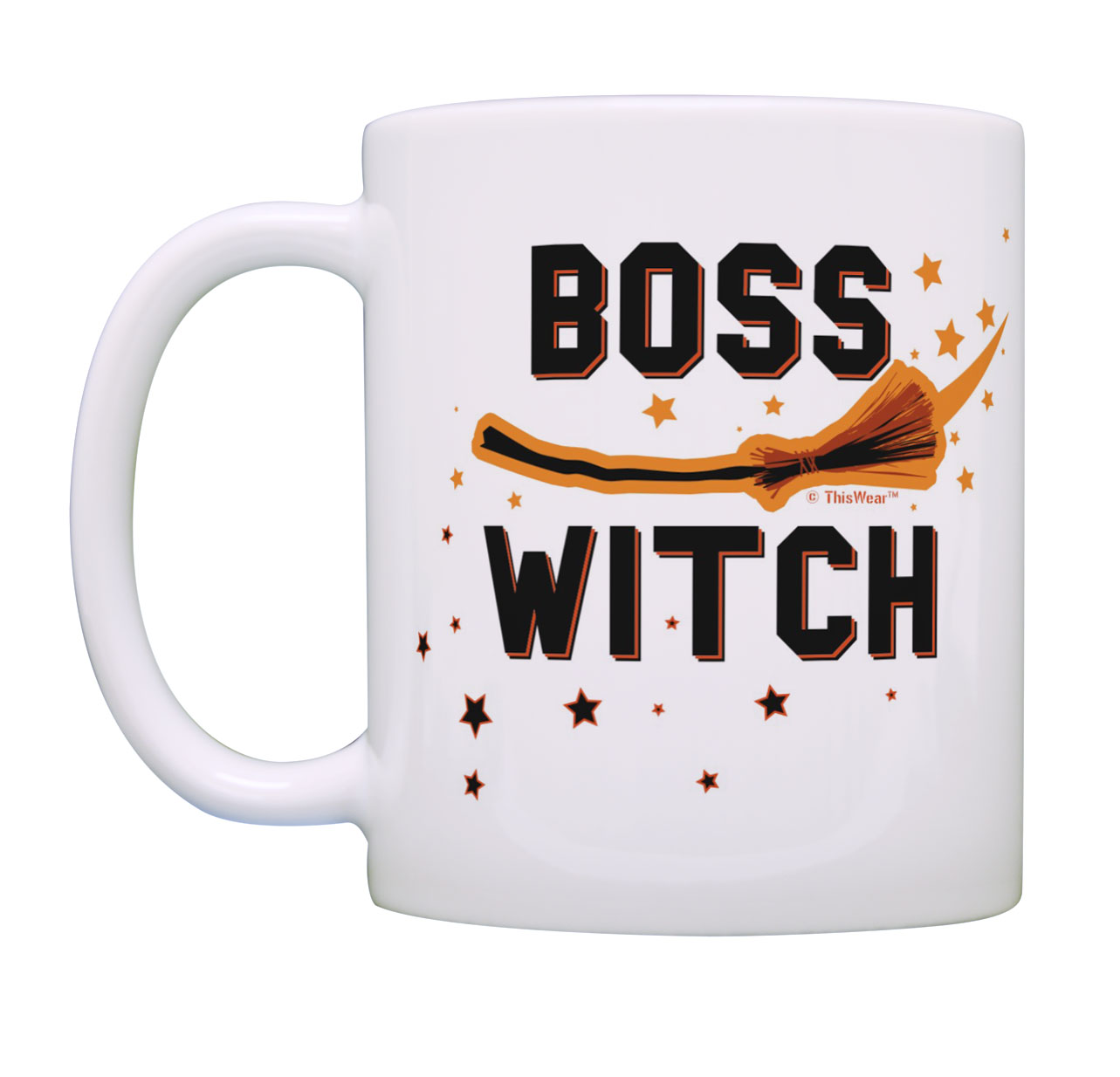 ThisWear Pun Gifts Boss Witch Halloween Mug Set Broomstick Witch Cup 11 ounce 2 Pack Coffee Mugs - image 2 of 4