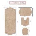 thumbnail image 5 of Home Weavers Waterford Collection 100% Cotton Non-Slip Bathroom Rug Set Machine Washable Toilet Lid Cover, U Shaped Contour, Bathroom Rug, Runner, Linen Color 4 Piece Bath Rug set, 5 of 8
