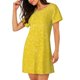 thumbnail image 2 of Fotbe Yellow Glitter Bata de Dormir para Mujer con Estampado, Camisón de Algodón de Manga Corta, Ropa de Dormir Casual, 2 of 6