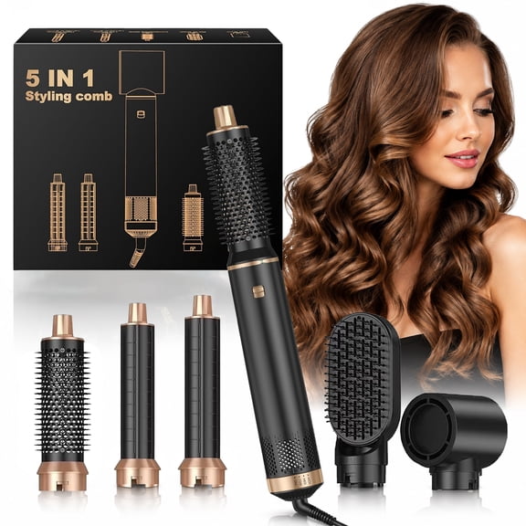 5 in 1 Blow Dryer Brush, Taotique Upgrade Hair Dryer Brush Air Curler Air Curling Wrap Styler, Detachable Hot Air Brush Negative Ion Curling Brush Iron, Hair Styling Tools for Drying Curling