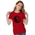 thumbnail image 4 of Floral Yin Yang Symbolic Spiritual Womens Fitted Plus Size Graphic Tee Brisco Brands 3X, 4 of 4