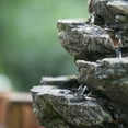 thumbnail image 2 of 9x5x14" Indoor Gray Stone-Look Water Fountain, 7-tier Polyresin Cascading Rock Tabletop Fountain with LED Light, 2 of 5