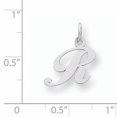 thumbnail image 2 of Beautiful Sterling Silver Rhodium-plated Small Fancy Script Initial R Charm, 2 of 2