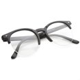 thumbnail image 4 of sunglassLA Unisex Retro Semi-Rimless Clear Lens Round Horn Rimmed Eyeglasses 50mm (Matte Black / Clear) - 50mm, 4 of 4