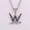 Silver, variant on Daolelai -Hop Fashion Trend Men's and Versatile Letter W Diamond Necklace