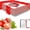 Red, variant on Sustainable & Reusable Food Preservation Tray, Stackable Food Storage Trays with Stretch Cover, Vacuum Food Storage Containers for Home & Travel (Red,1 Set)