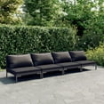 thumbnail image 1 of vidaXL 4 Piece Garden Lounge Set with Cushions Poly Rattan Dark Grey, 1 of 4