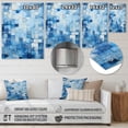 thumbnail image 4 of Designart "Blue and white botanical tiles V In Blue and White"Abstract Tile Metal Wall Art Blue Modern Office Room Wall Art, 4 of 6
