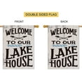 thumbnail image 3 of Welcome to Our Lake House Large House Flag Vertical Double Sided 28 x 40 Inch Summer Burlap Yard Outdoor Decor, 3 of 4