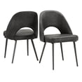 thumbnail image 2 of Weston Home Kolten Upholstered Dining Chairs, Set of 2, Dark Gray PU Leather, 2 of 9