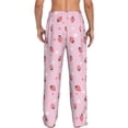 thumbnail image 3 of Picia Floral Strawberr Mens Soft Woven Cotton Elastic Waistband Sleep Pajama Pant Lounge Sleep Pant With Pockets And Drawstring-Medium, 3 of 9
