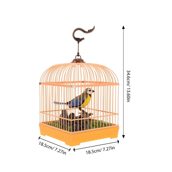 Hemobllo Electric Singing Bird in Cage with Realistic Sounds and Sound Activation Feature