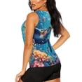 thumbnail image 3 of Fotbe Colorful Underwater Plant Turtle Blusas Sin Mangas para Mujer – Estilo Casual, Corte Suelto, Slim-Fit, Cuello Redondo Deportivo, Tops de Verano para Gimnasio y Yoga-XX-Large, 3 of 7