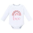 thumbnail image 2 of IDOPIP Baby Girls Boho Rainbow 2nd Birthday Outfit Long Sleeve Romper Tutu Skirt Set with Headband Fall Dress Clothes for Cake Smash 2 Years Dusty Pink TwoRainbow 2nd Birthday + Flower (Long Sleeve), 2 of 9