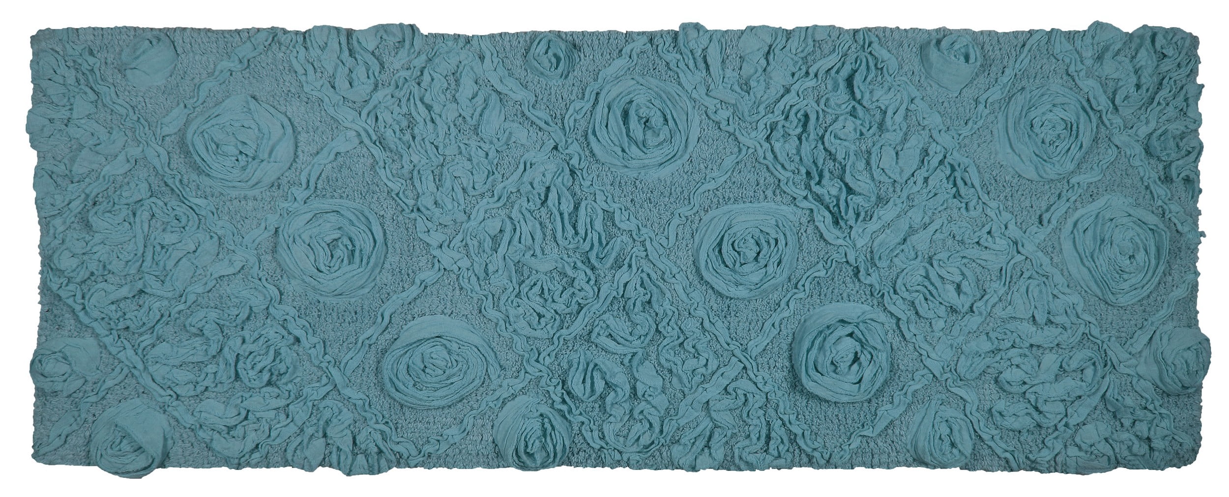 Home Weavers Modesto Bathroom Rug 100% Cotton Bathroom Rugs Set, Washable Rug, Soft Cotton and Water Absorbent bath Rug, Kitchen Mat, Bath Rug, Bath Floor Mat Non Slip, 21"x54" Runner Blue