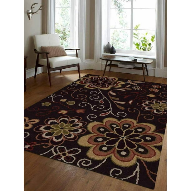 Rugsotic Carpets Hand Tufted Woolen 4' x 6' Floral Area Rug Red K00656
