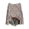 thumbnail image 3 of Craaazy Christmas Sweaters for Women Knitted Fall Winter Xmas Print Women Pullover Sweater Crew Neck Long Sleeved Christmas Print Graphic Festival Tops Gifts, 3 of 3