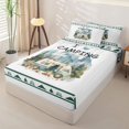 thumbnail image 2 of catabedysis Watercolor Camping Zipper Twin Comforter Sets with Fitted Sheet and 2 Pillowcases,Camper Mountain Print Zipper Bedding Set For Boys,Multicolor,Light Gray Reversible,4-Piece, 2 of 7