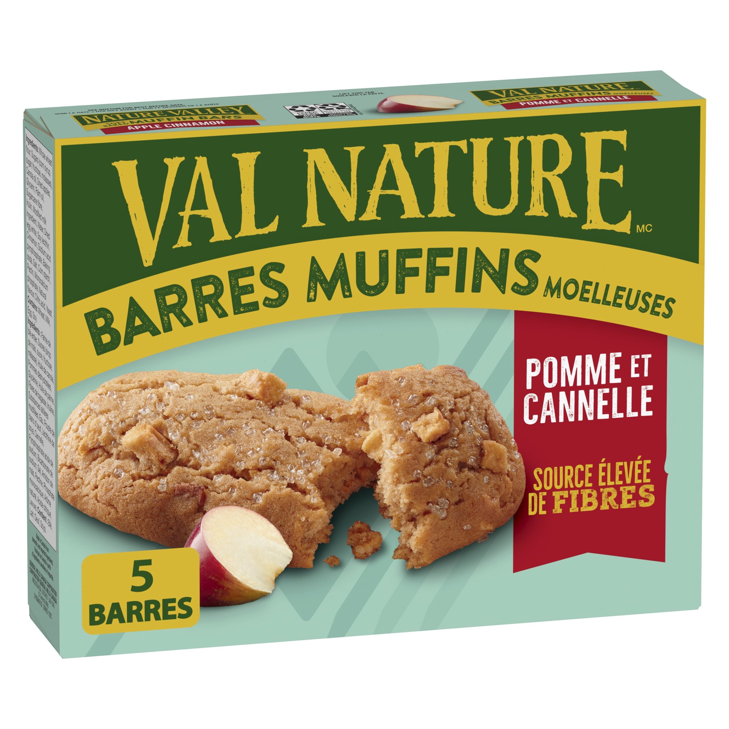 Nature Valley Soft-Baked Muffin Bars, Apple Cinnamon, Snack Bars, 5 Bars