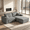 Grey, variant on Gericco 79" Boneless Couch, L-Shaped Comfy Cloud Modular Sectional with Corduroy Cover, Memory Foam Small Capacity for Living Room Bedroom,Green