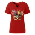 thumbnail image 5 of Kctiaxy Summer Tops for Women Carnival Graphic V Neck Short Sleeve Shirts Fashion Loose Fits Casual T-Shirts Top Festival Celebrations Wear, 5 of 6