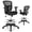 Black, variant on Giantex Mesh Drafting Chair, Comfortable Office Chair w/Adjustable Armrests, Foot-Ring & Padded Cushion, Black
