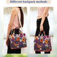 thumbnail image 4 of FORMRS Womens Corduroy Tote Bag Crossbody Shoulder Handbag with Pocket, Purple Flowers, 4 of 7