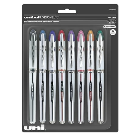 UPC: 0030246901991 | Uniball Vision Elite Rollerball Pens  Bold Point (0.8mm)  Assorted Ink  8 Count