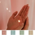 thumbnail image 5 of ODOMY 1*2M Full Blackout Curtain Double-decker Nordic Style Bedroom Living Room Curtain Hollow Star Net Princess Wind Curtain, 5 of 8