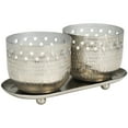 thumbnail image 5 of CosmoLiving by Cosmopolitan 2 Holder Silver Metal Vanilla Marshmallow Scented Cutout Spotted 7 oz 1 Wick Candle with White Wax, (Set of 2), 5 of 8