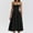 001 Black, variant on Women's Elegant French Corset Dress Retro Waist Belt Flowy Pleated Hem Low Cut Prom Dresses Slim Solid Suspender Dress