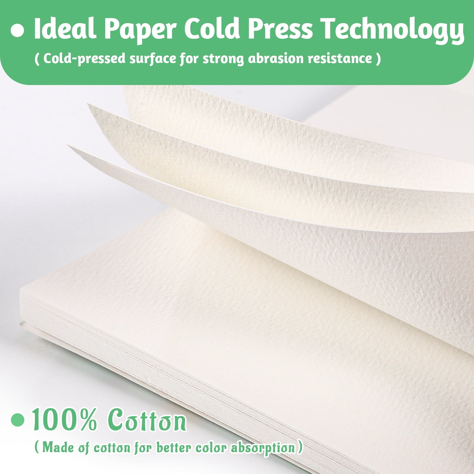 30 Sheets Watercolor Paper Pad 9x12, 140 lb/300 GSM Cold Press Watercolor Paper Tearable Water Color Pad for Art Painting, Drawing