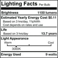 thumbnail image 5 of Bulbrite Pack of (2) 9 Watt Dimmable Clear Filament A19 Medium (E26) LED Light Bulb - 1100 Lumens, 3000K, and 90 CRI, 5 of 9