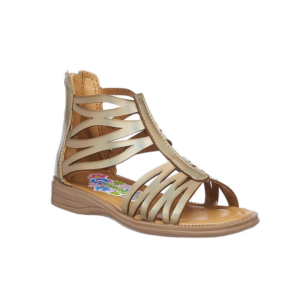 Sandalias Para Niñas Casuales Moda Verano Tipo Piel Oro dorado 15 Incógnita 013A5Y