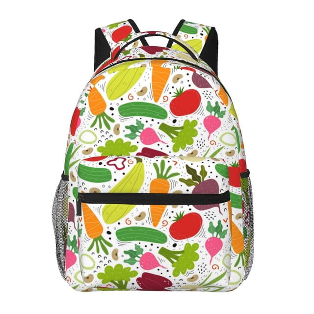 Fotbe Cartoon Vegetables Mochila Casual con Estampado para Escuela, Viajes y Actividades al Aire Libre - Duradera, Ligera y Cómoda