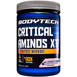 BodyTech Critical Aminos XT Intra/Post Workout Strawberry Lemonade  Supports Muscle Recovery (15.9 Ounce Powder)