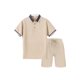 thumbnail image 3 of Pantalones Cortos de Manga Corta de Cuello de los Hombres de Color Sólido Casual de 2 Piezas con Cintura Elástica para Deportes de Verano Y Actividades Al Aire Libre, 3 of 8