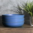 thumbnail image 3 of Gibson Home Rockabye Melamine Coupe Shape Dinner Bowl, Set of 4, 8.5-inch Diameter, Matte Blue, Kitchen Accessories, 3 of 4