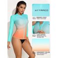 thumbnail image 5 of Charmo Womens UPF 50+ Full Zip Front Swimsuit Tops Long Sleeve Rash Guard, 5 of 6
