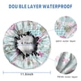 thumbnail image 3 of Shower Caps,Pioneer Flower Floral Print Pattern Waterproof Shower Cap for Women 4 Pieces,Double Reusable Hair Cover for Shower PEVA Elastic Stretch Hem, 3 of 7